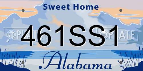 461SS1 Alabama License Plate