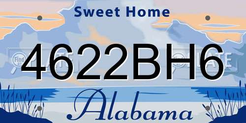 4622BH6 Alabama License Plate