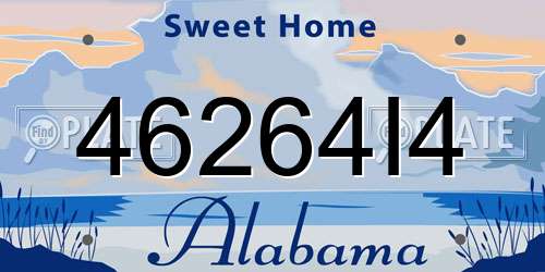 46264I4 Alabama License Plate