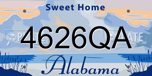 4626QA Alabama License Plate