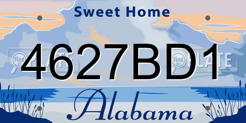 4627BD1 Alabama License Plate