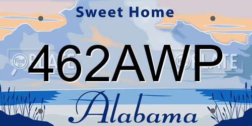 462AWP Alabama License Plate