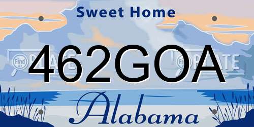 462GOA Alabama License Plate