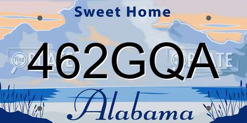 462GQA Alabama License Plate