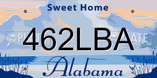 462LBA Alabama License Plate