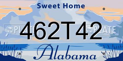 462T42 Alabama License Plate