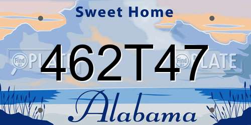 462T47 Alabama License Plate