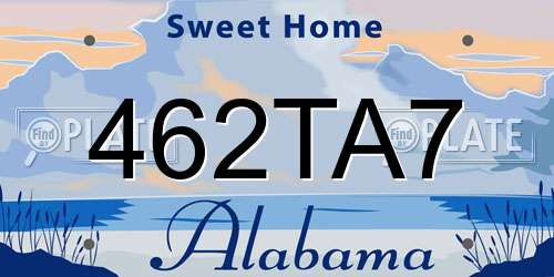 462TA7 Alabama License Plate