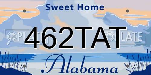 462TAT Alabama License Plate