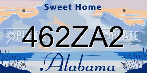 462ZA2 Alabama License Plate