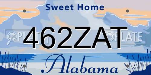 462ZAT Alabama License Plate