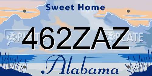 462ZAZ Alabama License Plate