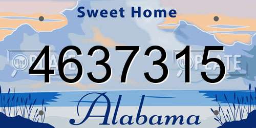 4637315 Alabama License Plate
