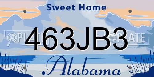 463JB3 Alabama License Plate