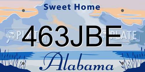 463JBE Alabama License Plate