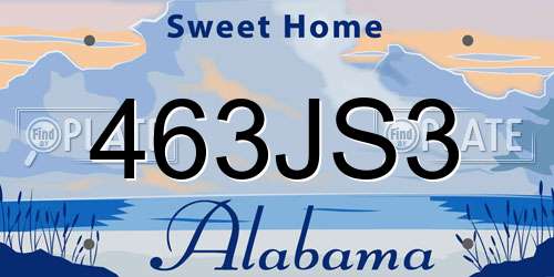 463JS3 Alabama License Plate