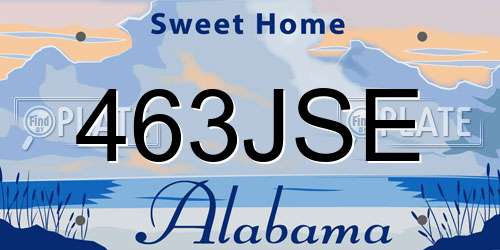 463JSE Alabama License Plate