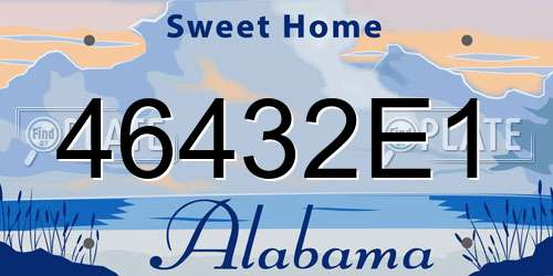 46432E1 Alabama License Plate