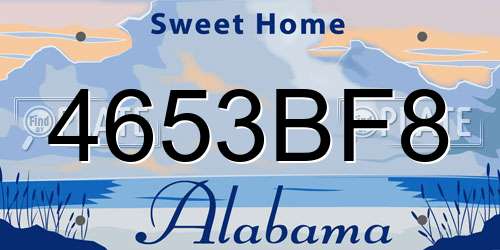4653BF8 Alabama License Plate