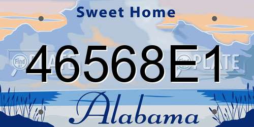 46568E1 Alabama License Plate