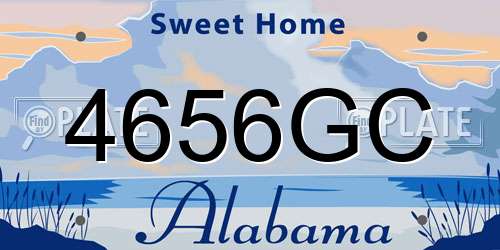 4656GC Alabama License Plate