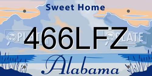 466LFZ Alabama License Plate