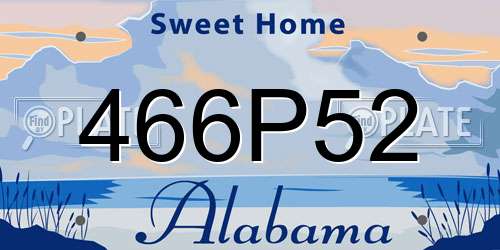 466P52 Alabama License Plate