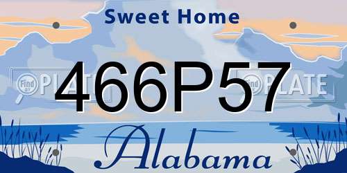 466P57 Alabama License Plate