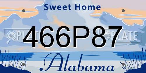 466P87 Alabama License Plate