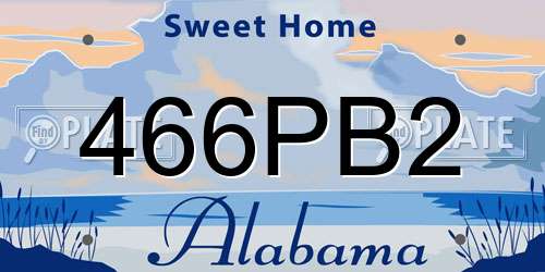 466PB2 Alabama License Plate