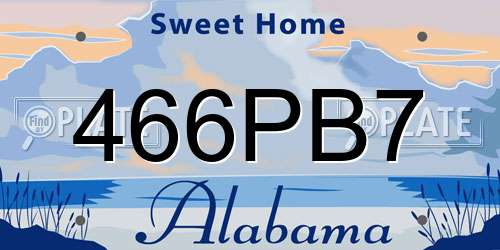 466PB7 Alabama License Plate
