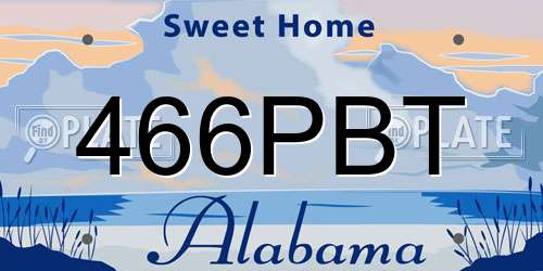 466PBT Alabama License Plate