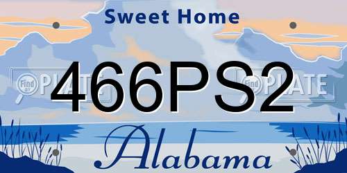 466PS2 Alabama License Plate