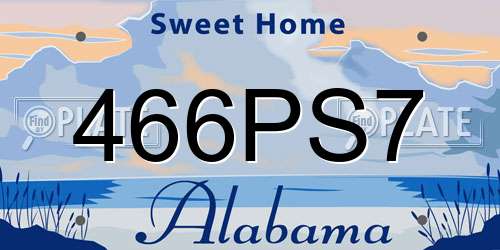 466PS7 Alabama License Plate