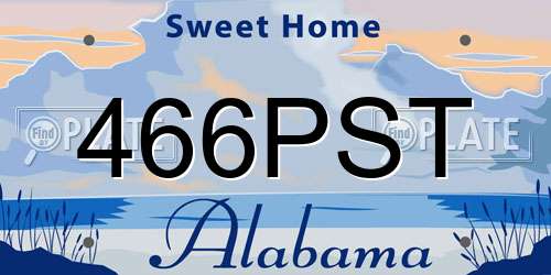 466PST Alabama License Plate
