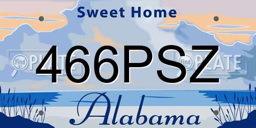 466PSZ Alabama License Plate