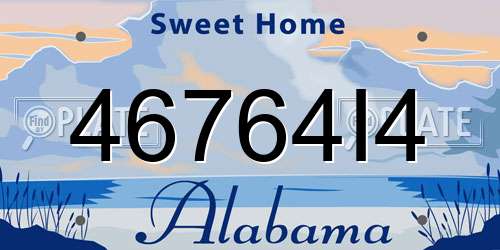 46764I4 Alabama License Plate
