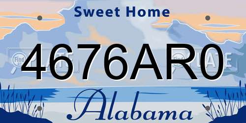 4676AR0 Alabama License Plate