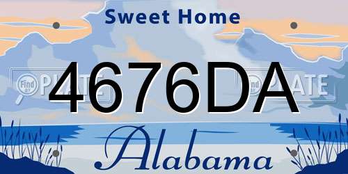 4676DA Alabama License Plate