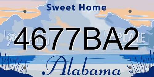 4677BA2 Alabama License Plate