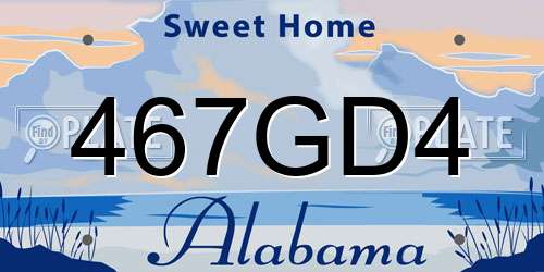 467GD4 Alabama License Plate