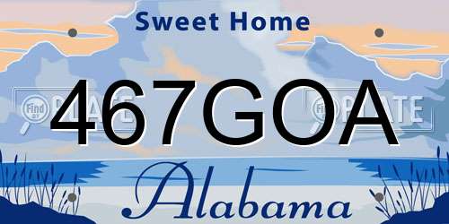 467GOA Alabama License Plate