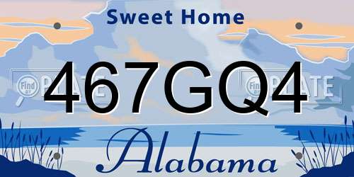 467GQ4 Alabama License Plate