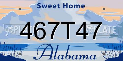 467T47 Alabama License Plate