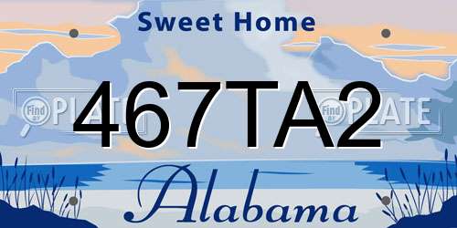 467TA2 Alabama License Plate