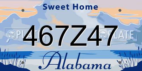 467Z47 Alabama License Plate