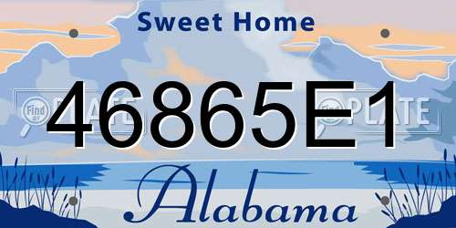46865E1 Alabama License Plate