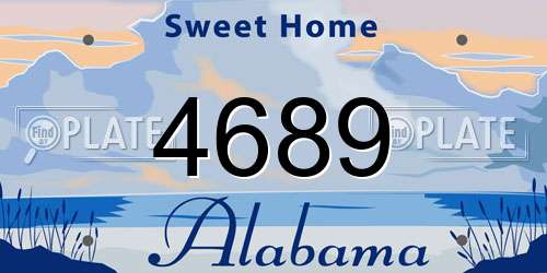 4689 Alabama License Plate
