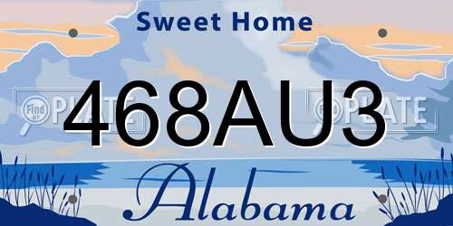 468AU3 Alabama License Plate