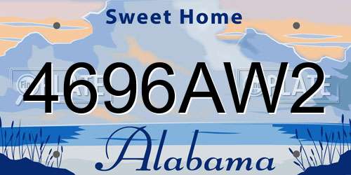 4696AW2 Alabama License Plate
